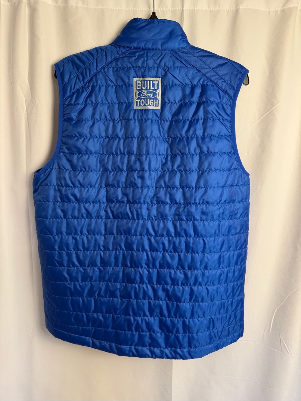 Ford Motor Men's Royal Blue Quilted Puffer Vest with “Built Ford Tough” Logo
